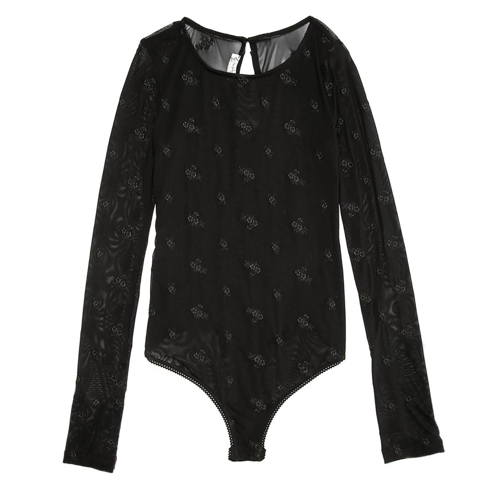 Free People Floral Mesh Bodysuit